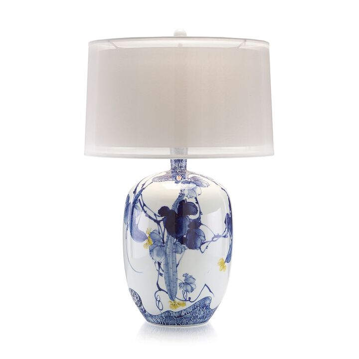 Blue Asian Gardens Table Lamp