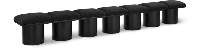 Meridian Furniture Pavilion Black Boucle Fabric Bench
