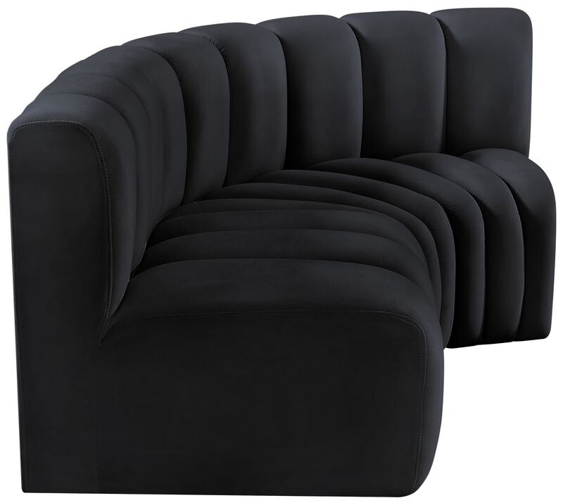 Meridian Furniture Arc Black Velvet Modular Sofa image number 6