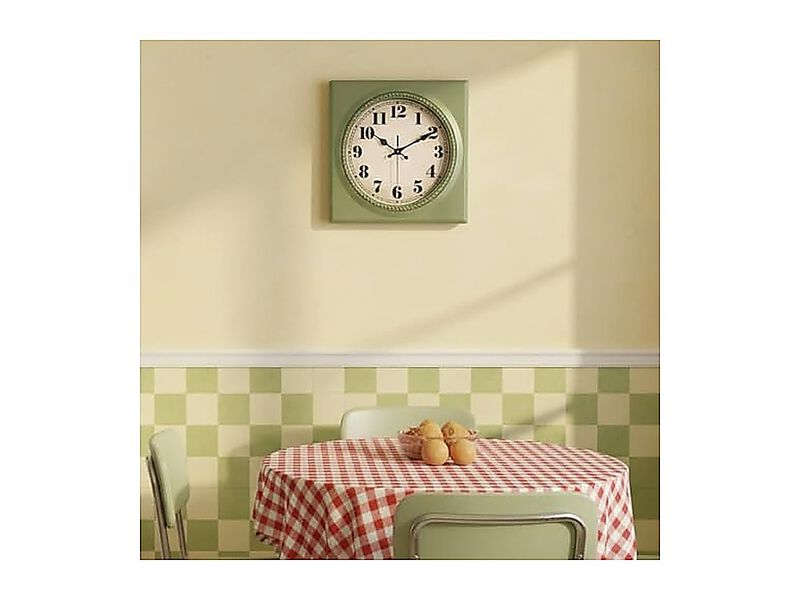Vintage Wall Clock 1950s Style Retro 50 Mid Century Square Clocks Battery Living image number 3