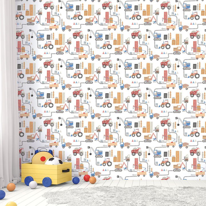 Tiny Tots 2 Construction Multi-coloured Wallpaper G78361