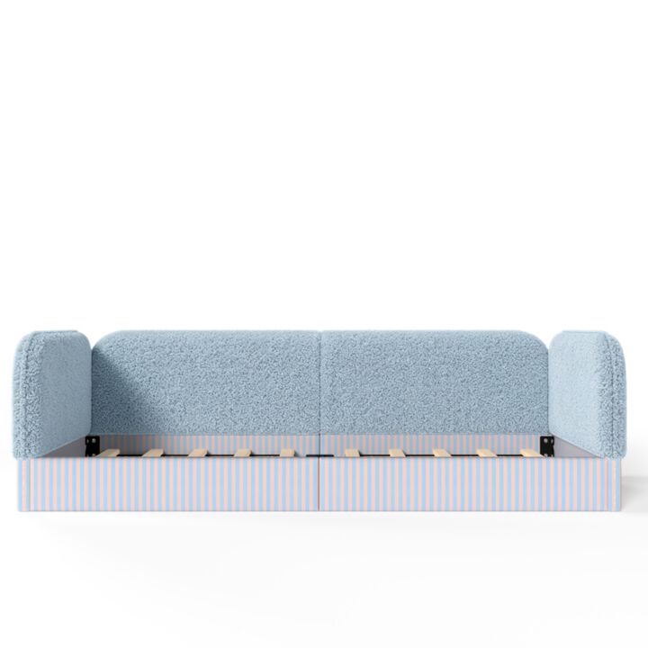 Kekges Teddy Boucl&eacute; Upholstered Kids Daybed Frame