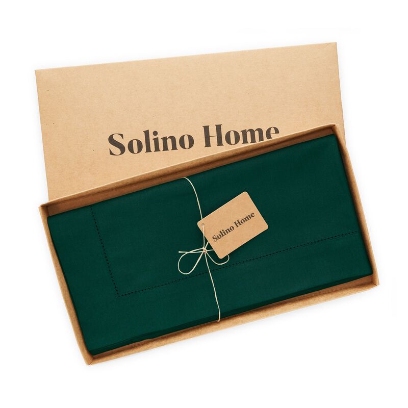 Cotton Linen Table Throw - Cotton Linen Hemstitch image number 3