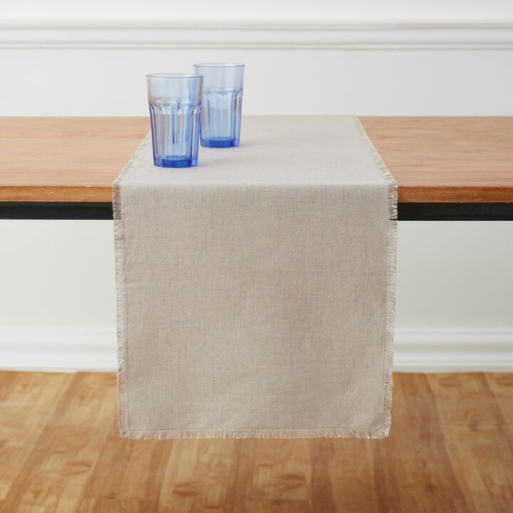Linen Table Runner - Fringe
