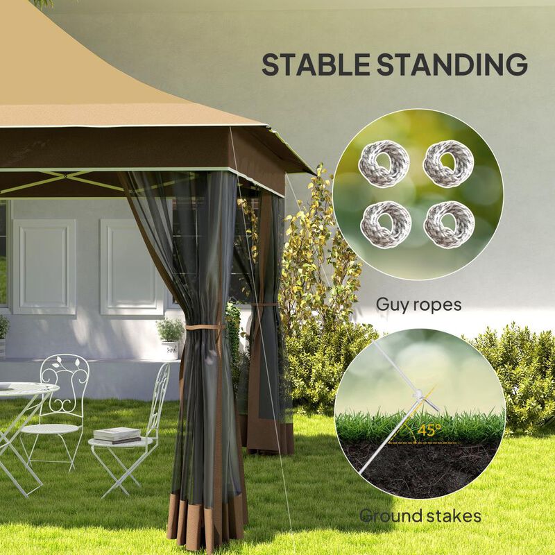 Hivvago 12x12 Pop Up Canopy Tent with Mesh image number 7
