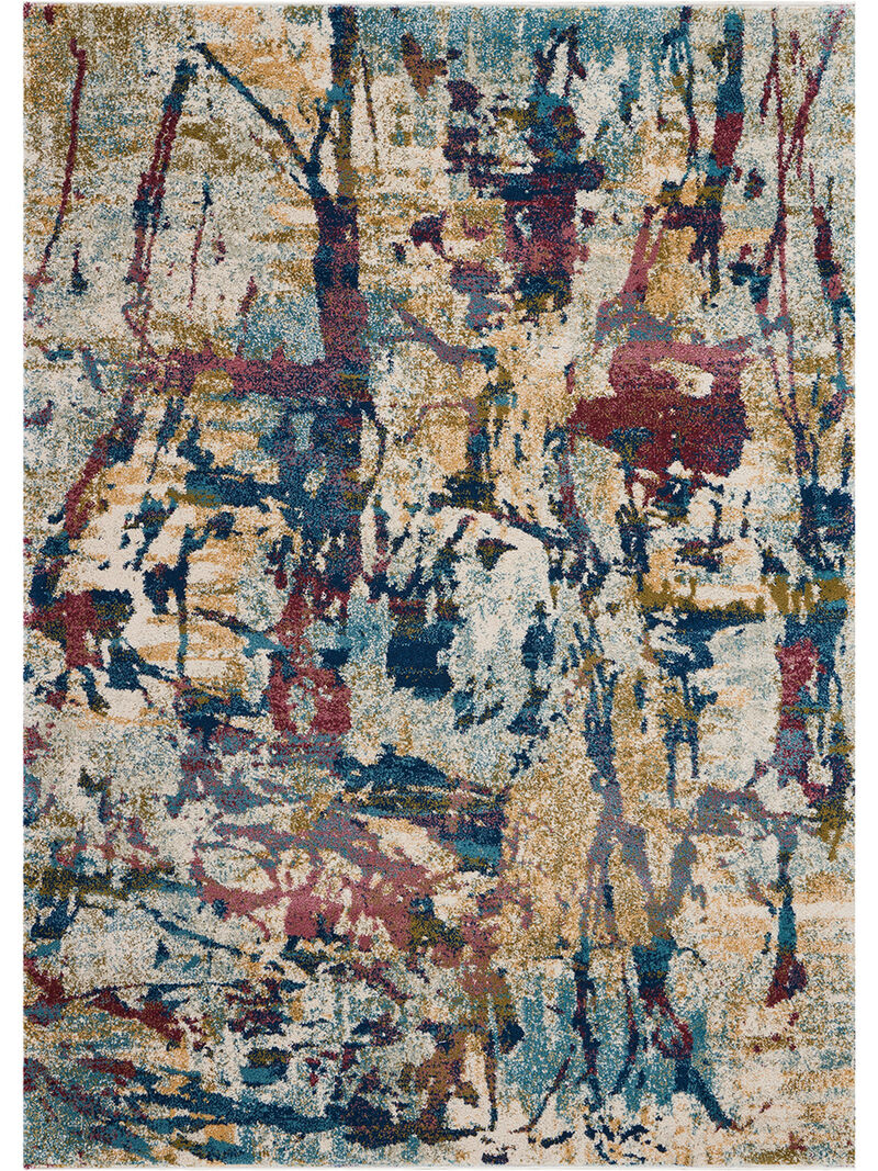 Fusion FSS10 Cream/Multicolor 5'3" x 7'3" Rug