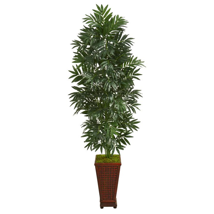HomPlanti 5.5' Bamboo Palm Artificial Plant in Decorative Planter