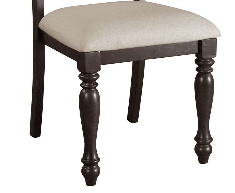 Streamdale Grayish Brown Fabric Upholstery Chairs with Wood Finish