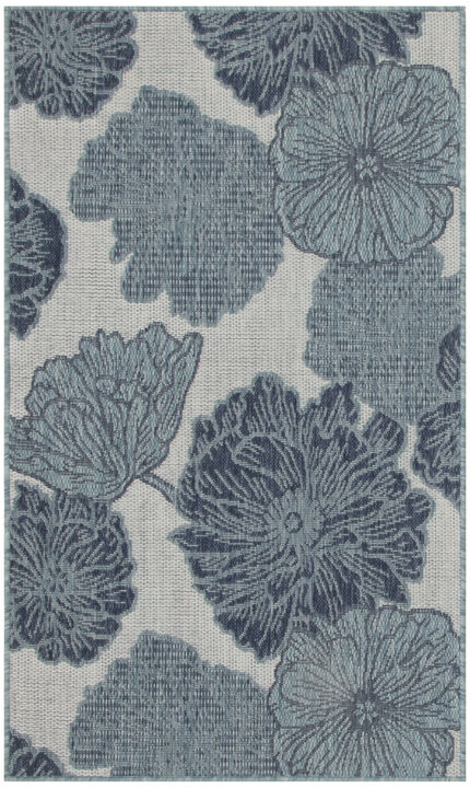 HomeRoots Floral Indoor Outdoor Area Rug