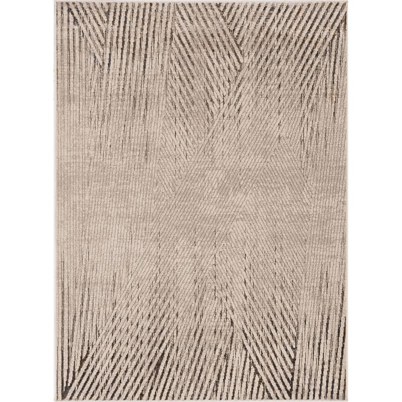 Inspire 7504 Ivory/Grey Parker Area Rug, Size - 5'3 x 7'7
