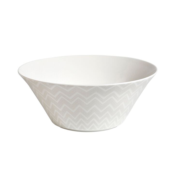 Salad Bowl ZIG ZAG WHITE, diam. 10.43", H 4.33"