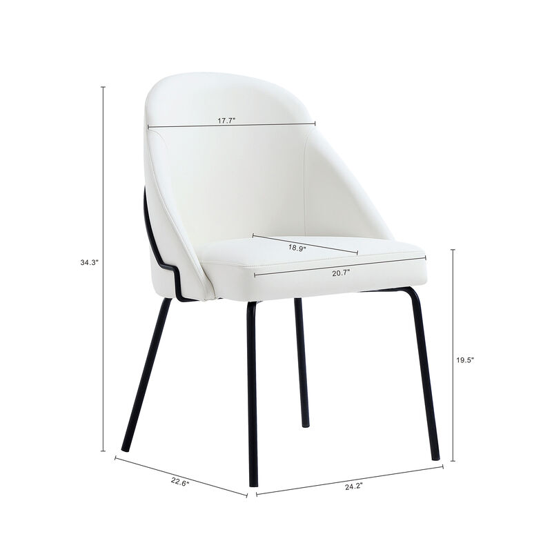Gracie Dining Chairs in White and Black (Set of 4)