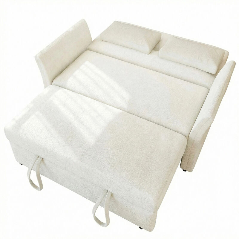 3-in-1 Pull Out Sleeper Sofa with Reclining Backrest & Side Pocket Convertible Sofa Bed Living Room image number 0