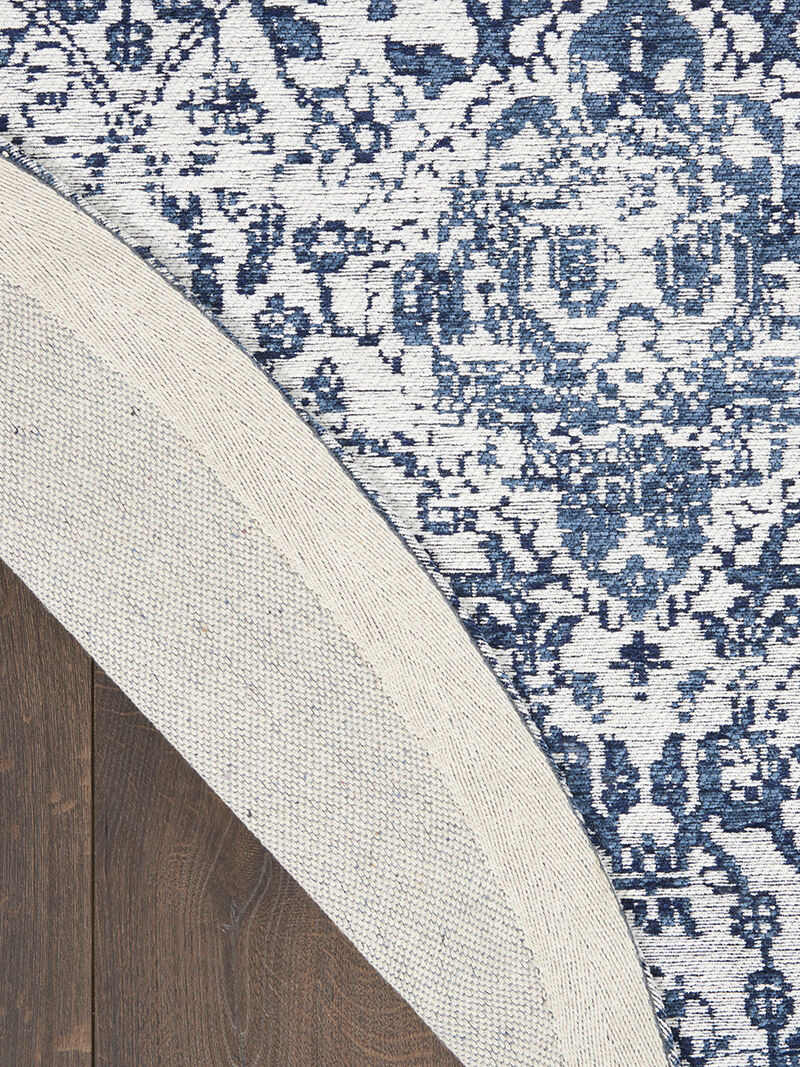 Damask DAS06 Ivory/Navy 6' x Round Rug