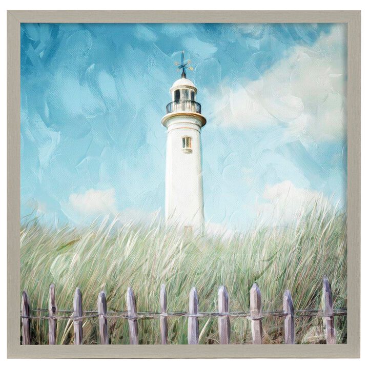 Lighthouse On The Hill Framed Print