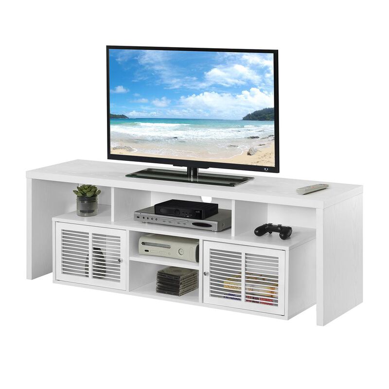 Convience Concept, Inc. Lexington 60 inch TV Stand with Storage Cabinets and Shelves - White