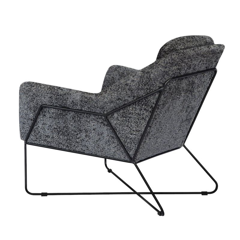 Emilia Lounge Chair in Charcoal Blue Boucle Fabric