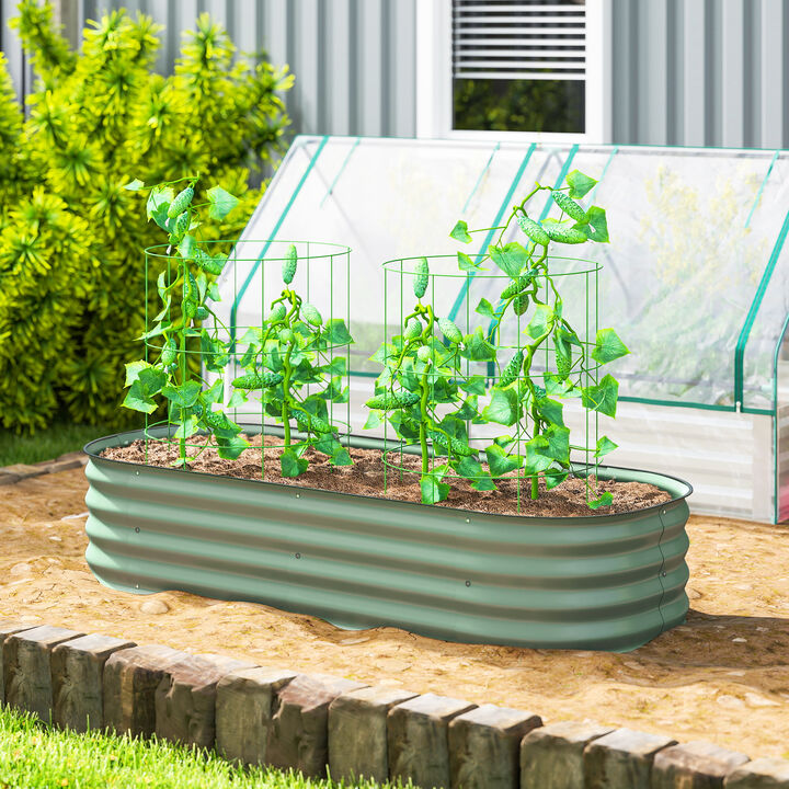 Hivvago Outdoor Raised Metal Planter 4.9'x2'x1' for Easy Gardening