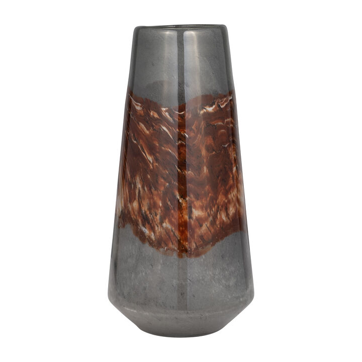 Glass 17" Vase Grey/Brown