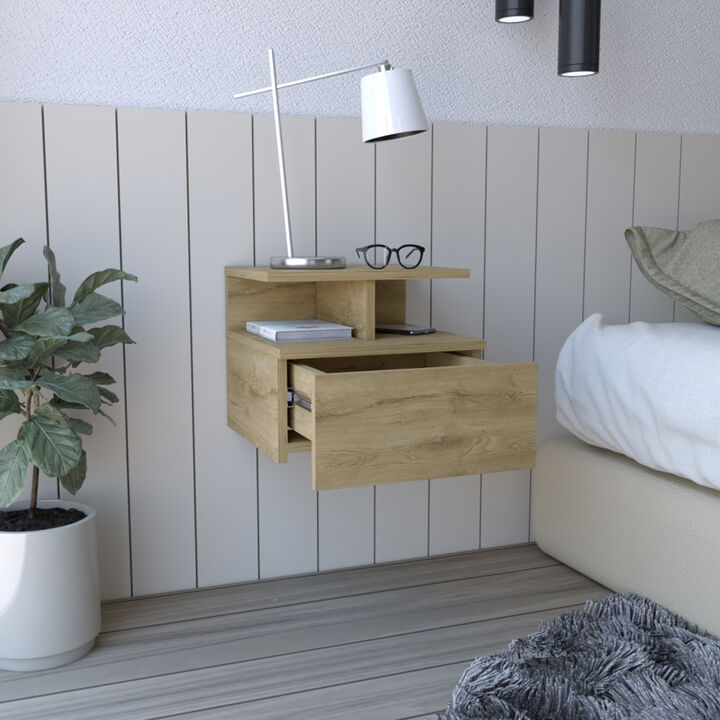 Streamdale Floating Nightstand Flopini, One Drawer, Macadamia Finish