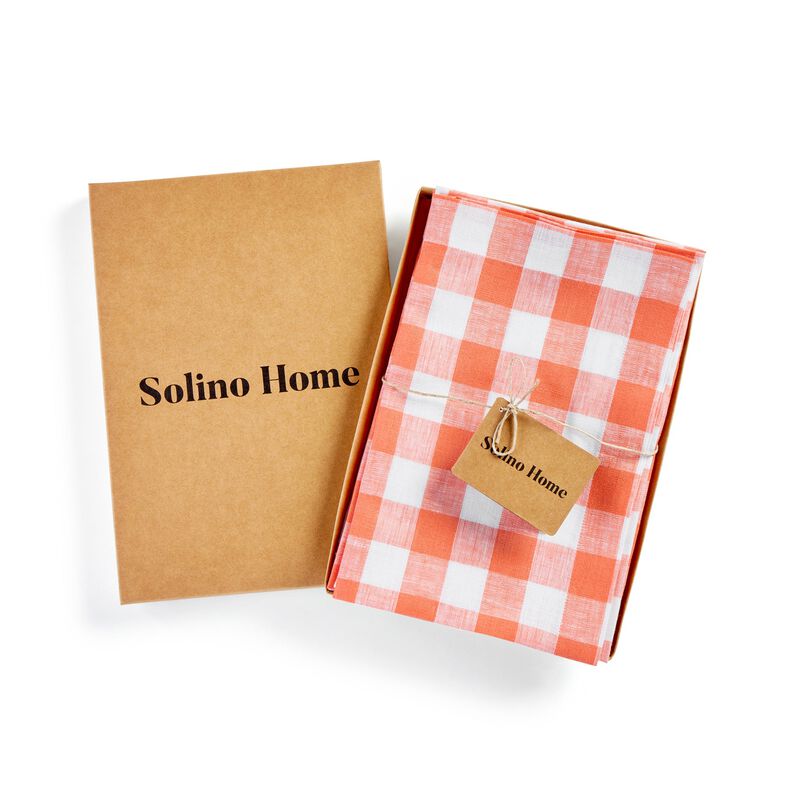 Christmas Linen Dinner Napkins 20 x 20 in Set of 4 - Morgan Check, Solino Home