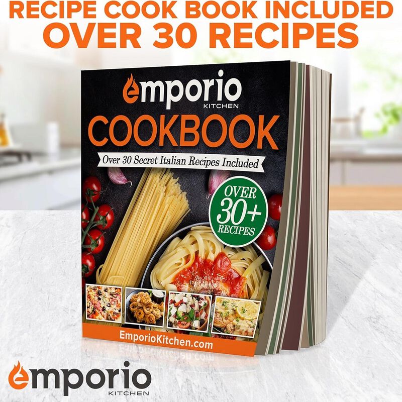 Stackable Baking Pan Set - Deluxe Nonstick White Marble Coating, Carbon Steel Bakeware Sets, PFOA, PFOS, PTFE Free, Recipe Booklet Included, Oven Safe (Up to 450°F), Set of 7