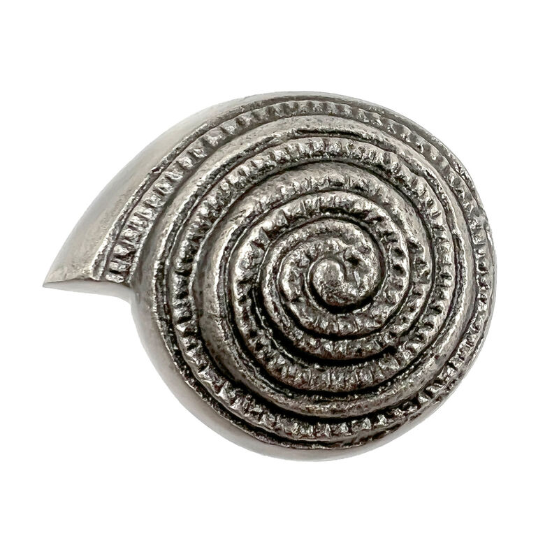 HomeRoots Set of Six Silver Novelty Knob Seashell Cast Aluminum Drawer Pull Knobs image number 3