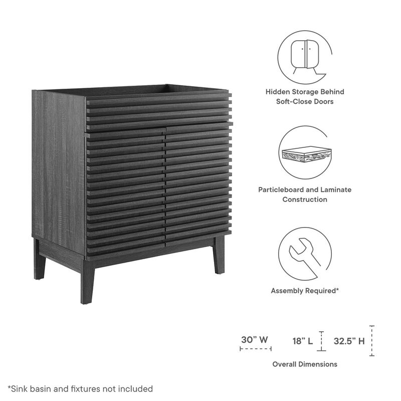 Render 30" Bathroom Vanity Cabinet (Sink Basin Not Included) image number 6
