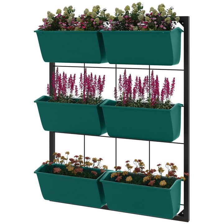 Hivvago 3-Tier Wall Hanging Planter with 6 Pots