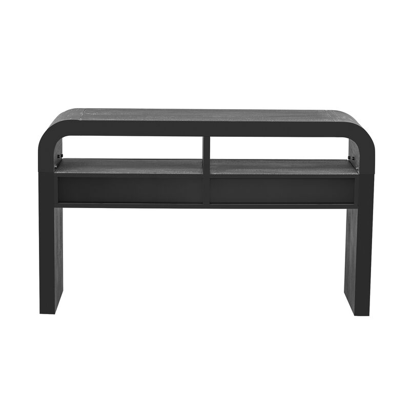 Merax Retro Curved Console Table with 2 Drawers