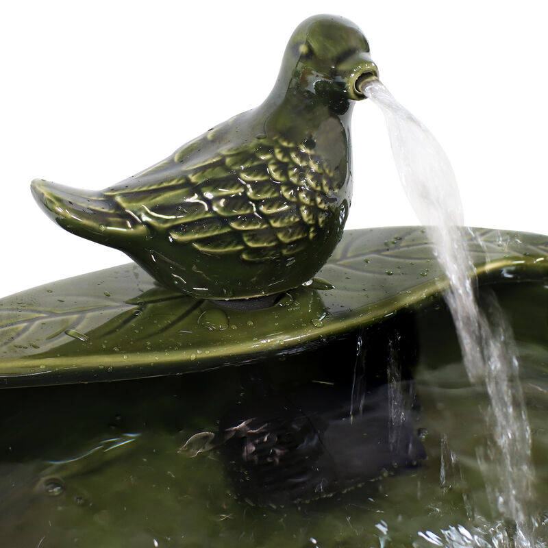 Sunnydaze Dove Glazed Ceramic Outdoor Solar Water Fountain - 7 in image number 3