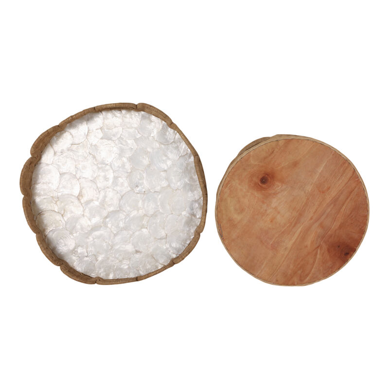 S/2 Capiz Woven Scallop Tray image number 5