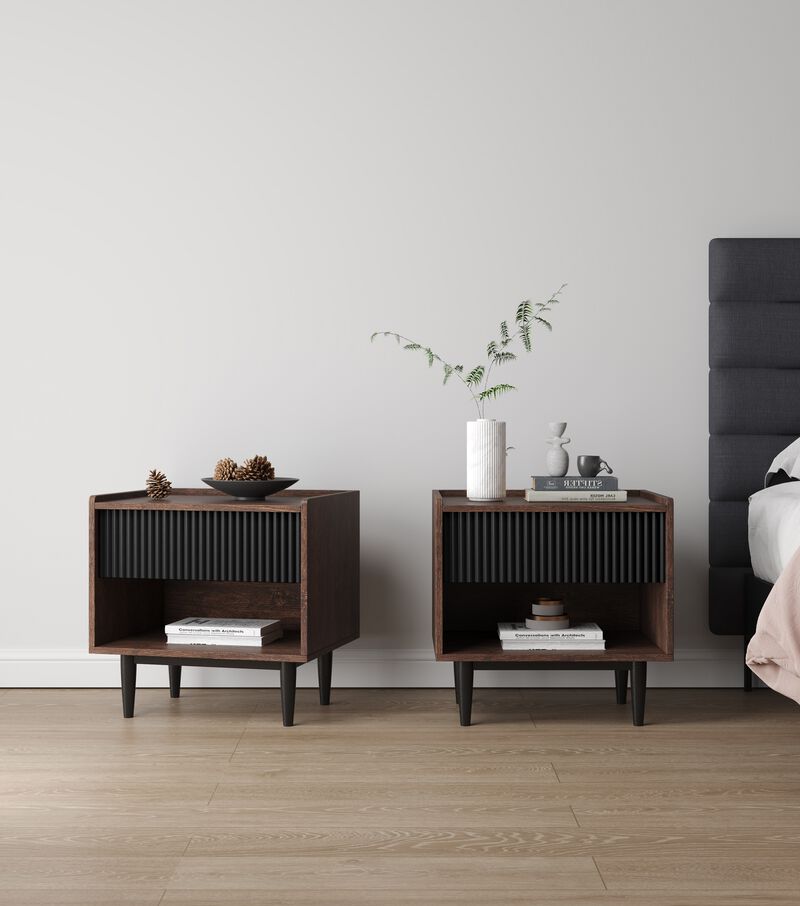 Duane Black Nightstands (Set of 2)