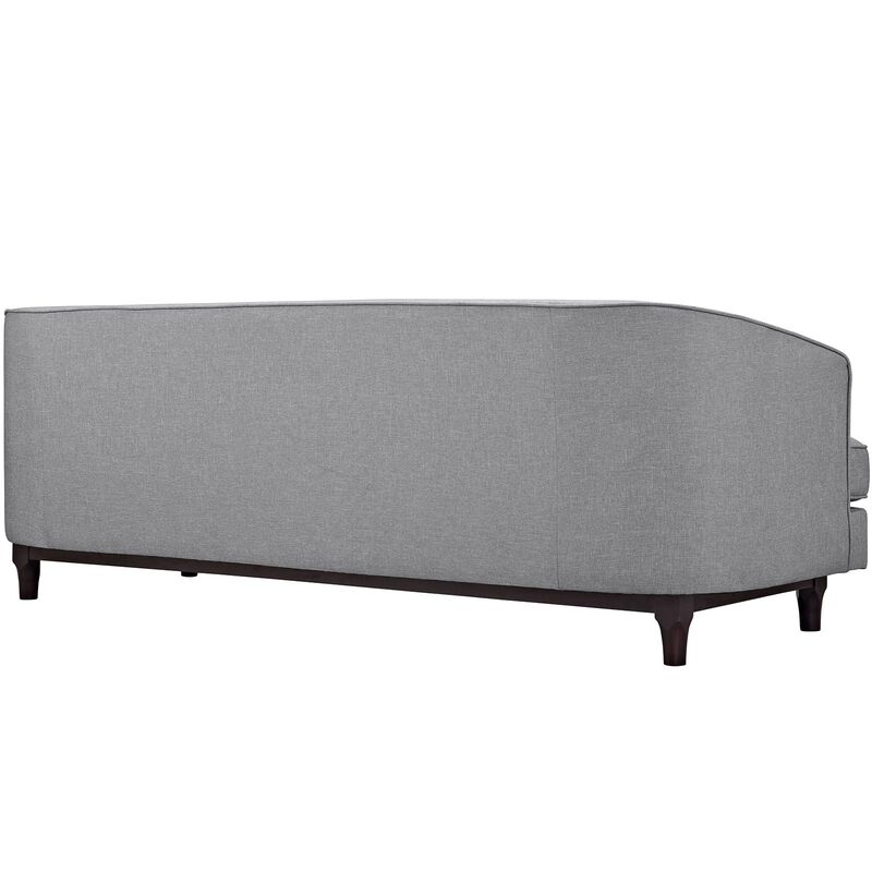 Modway Coast Fabric Upholstered Contemporary Modern Sofa, Light Gray