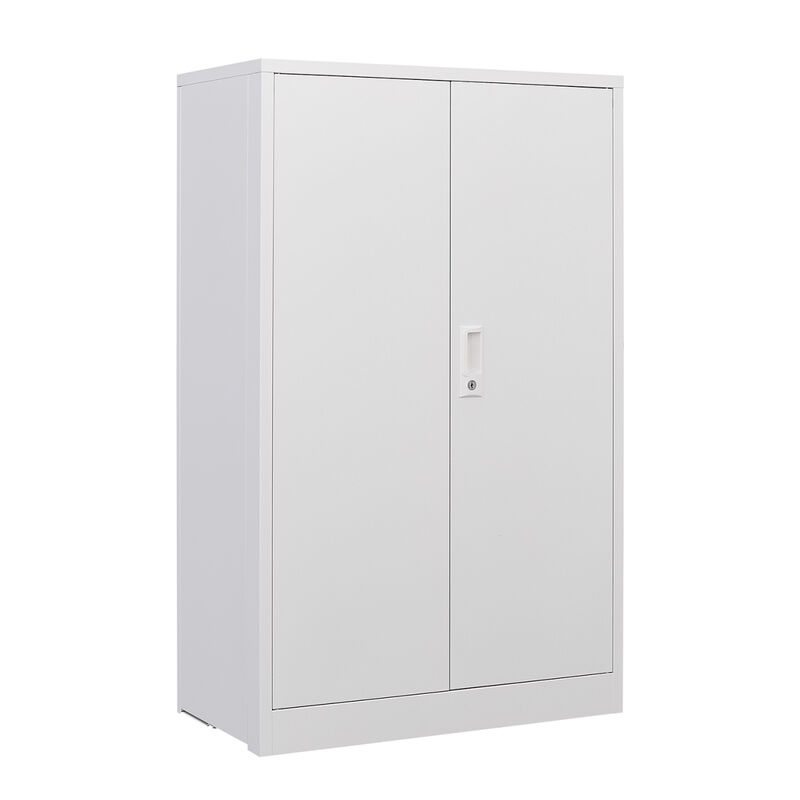 Streamdale Locking Metal Storage Cabinet with Shelf, White