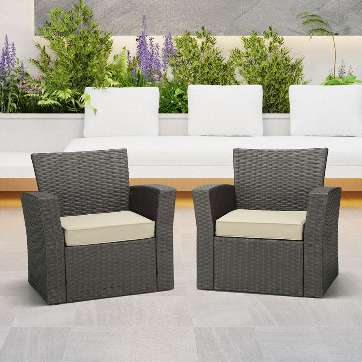 WestinTrends Outdoor Patio Furniture Seat Chair Square Cushions Set of 2, 20" x 19"