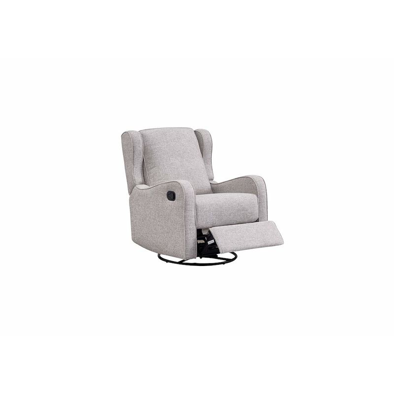 Westwood Design Skylar Fabric Manual Swivel Glider and Recliner in Fawn Gray