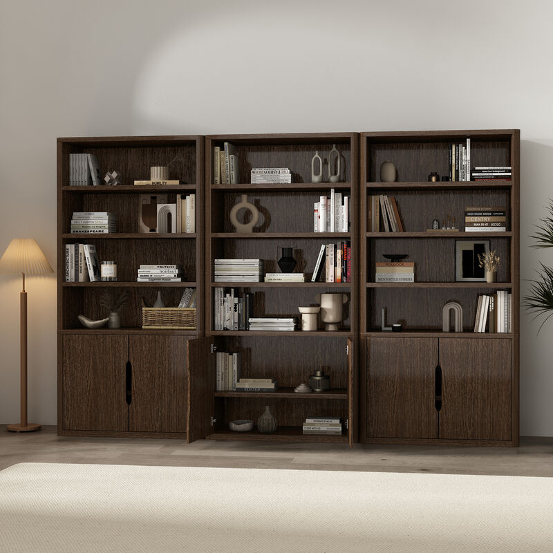Rivington Brown Bookcase Cabinet (Set of 3)