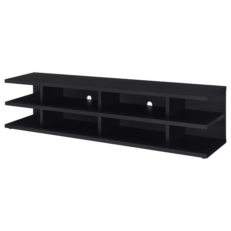 Carie TV Stand Media Console, 2-Tier Open Shelves, Wood image number 5
