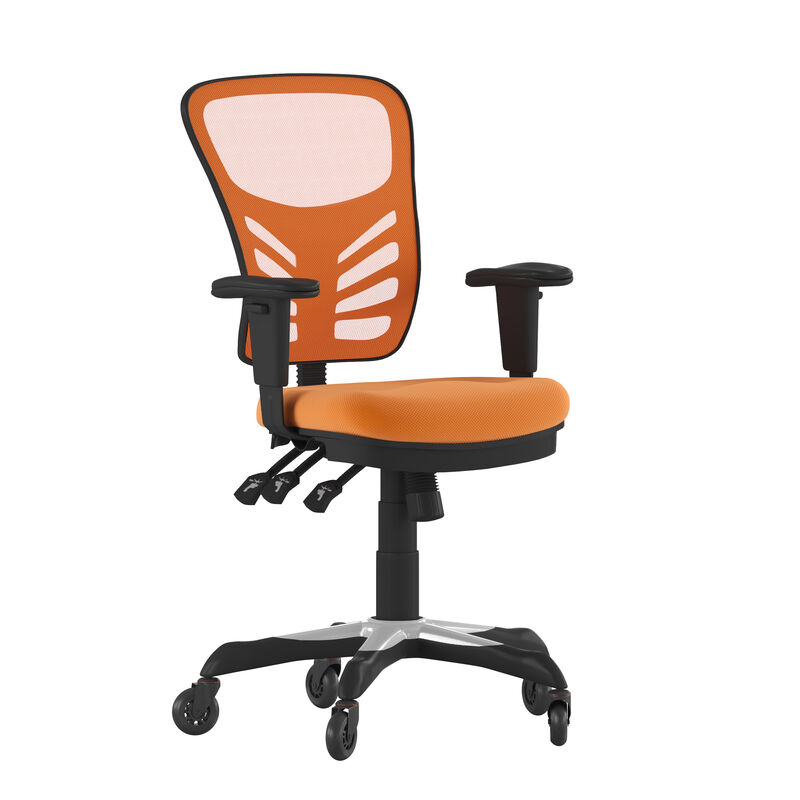 Nicholas Mid-Back   Mesh Multifunction Executive Swivel Ergonomic Office Chair with Adjustable Arms and Transparent Roller Wheels