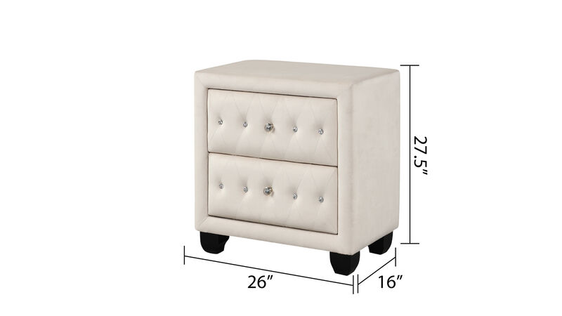 Ceralissiq Tufted 2-Drawer Nightstand image number 2