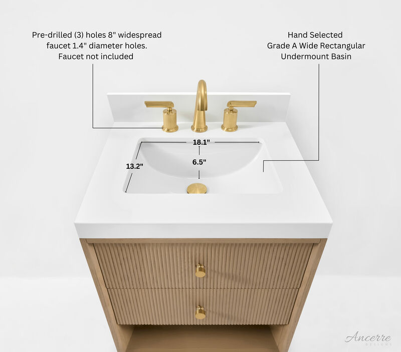 Momo 24 in. Oak Bath Vanity Set with White Quartz Vanity Top and White Undermount Basin
