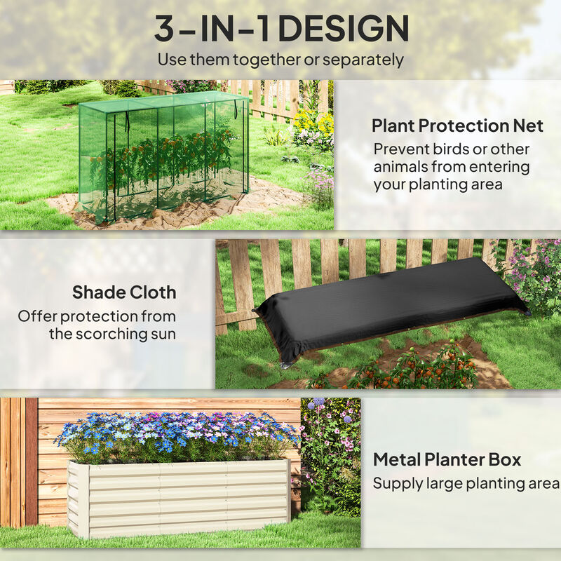 Hivvago Steel Planter Box with Shade Cloth image number 3