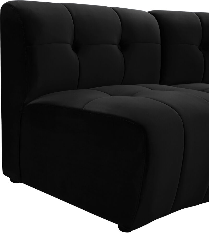 Meridian Furniture Limitless Black Velvet 2pc. Modular Sectional