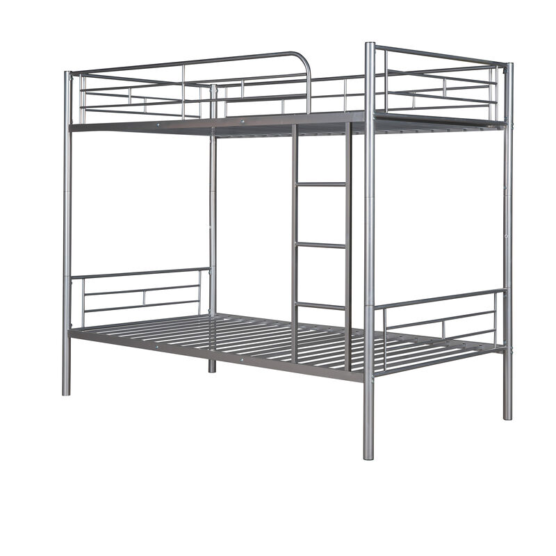 Whisen Twin Over Twin Metal Bunk Bed - White