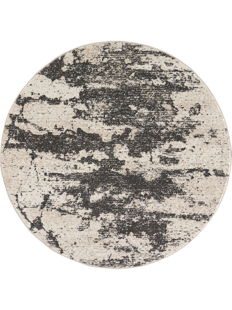 Maxell MAE07 Ivory/Gray 5'3" x Round Rug