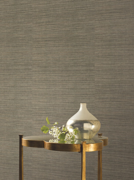 Silk Elegance Brown & Black Wallpaper