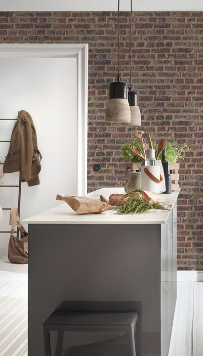 The Bricks And More Brickshire Residents Motif Beige Wallpaper BB51114