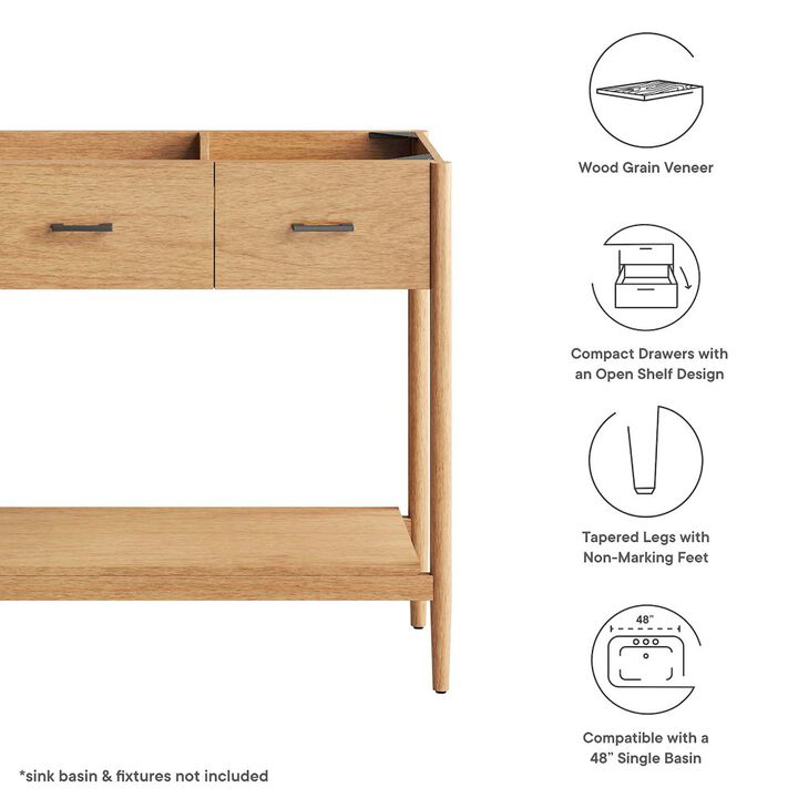 48&rdquo; Single Sink Bathroom Vanity Cabinet (Sink Basin Not Included)