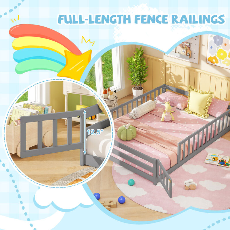 Full Platform Floor Bed with Full-Length Protective Guardrails image number 7